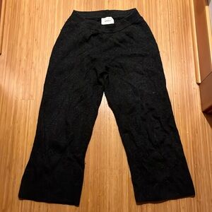 Nanushka merino cashmere wide leg lounge pants in black size XS